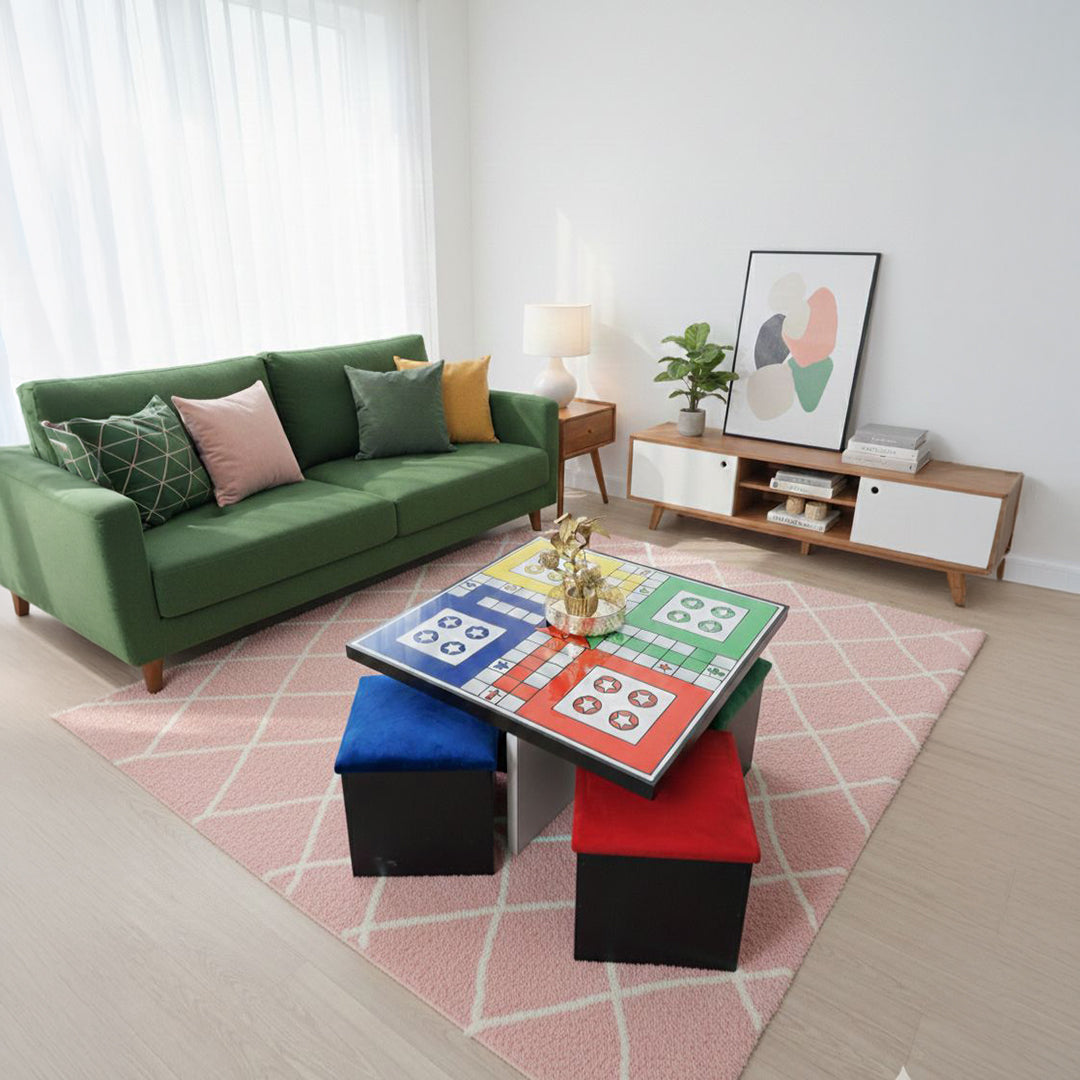 Ludo Game Coffee Table – Mini Dining Table for 4