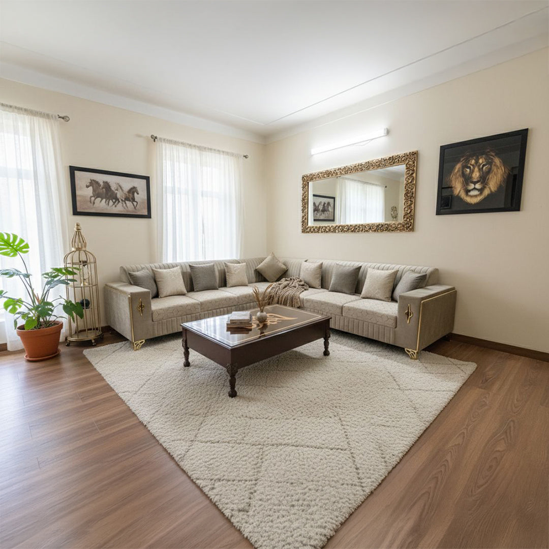 The WoodWay Luxe Corner Sofa Set