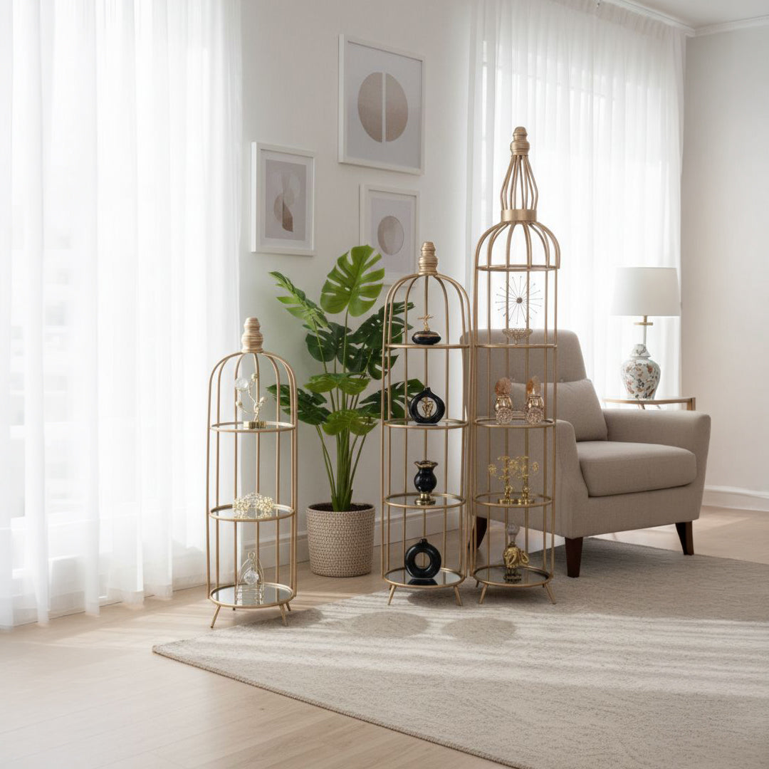 Gold Cage Shelf Set
