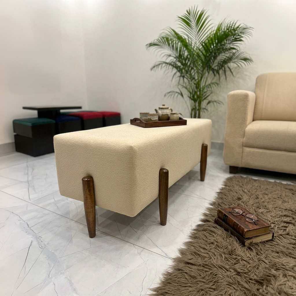 Elysian Modern Bouclé Ottoman